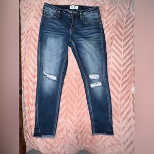 BKE Women’s jeans 25 Blue Distressed Gabby Curvy Fit High Rise Ankle Skinny